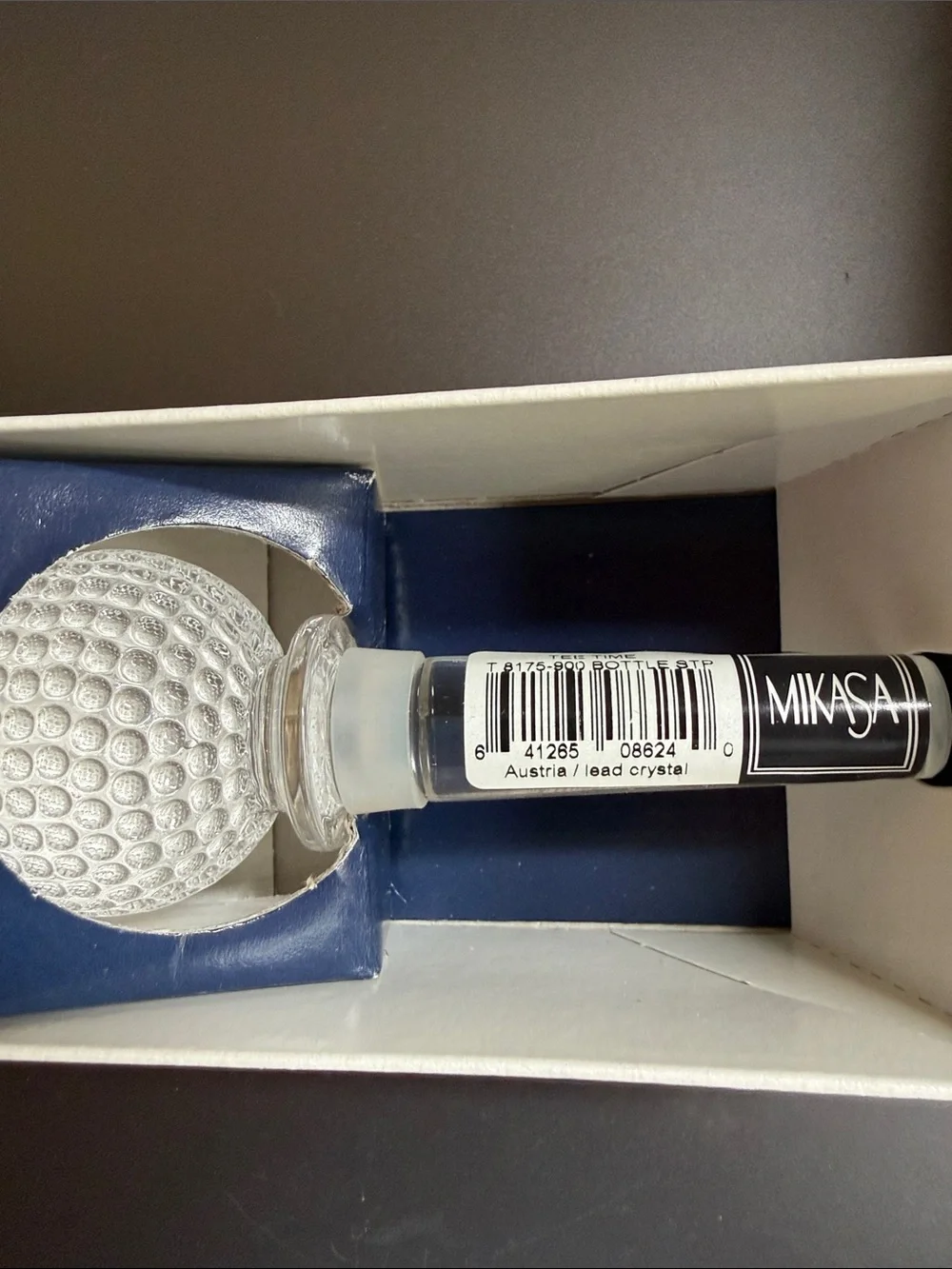 Mikasa Clear Crystal Golf-Ball Bottle Stopper